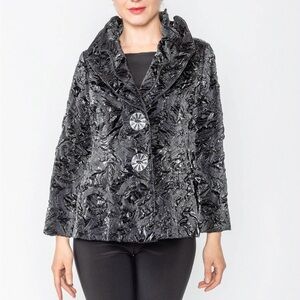 IC COLLECTION Black Textured Blazer NWT medium